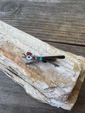 Native American Sterling Silver Roadrunner Pin